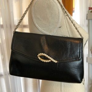 🔥5for $25🔥Vintage Faux Black Leather Bag Clutch